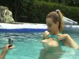 Busty Slut Wetting Her Cunt In The Pool