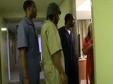 Lustful Blonde Milf Made Mistake By Letting Three Hotel Janitors In Her Room