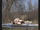 Acrobatic Fuck On A Trampoline